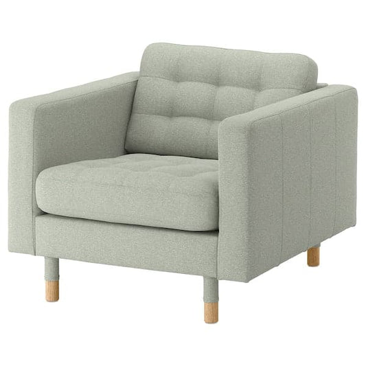 Ikea LANDSKRONA Armchair - Gunnared light green/wood ,