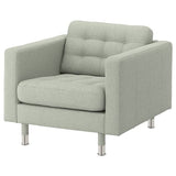 LANDSKRONA armchair, Gunnared light green/metal, 89x78x89 cm