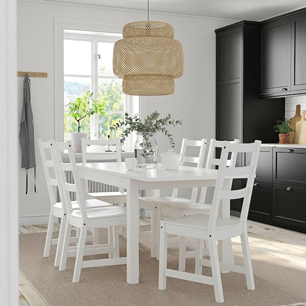 LANEBERG / NORDVIKEN - Table and 6 chairs, white/white - Premium Kitchen & Dining Furniture Sets from Ikea - Just €782.60! Shop now at Maltashopper.com