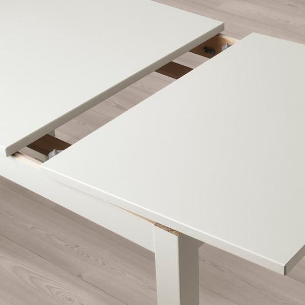 LANEBERG - Extendable table, white, 130/190x80 cm - best price from Maltashopper.com 60416138