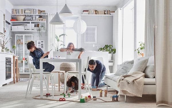 Ikea LANEBERG - Extendable table, white, 130/190x80 cm