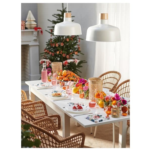 LANEBERG - Extendable table, white, 130/190x80 cm - best price from Maltashopper.com 60416138