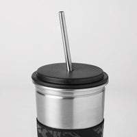 LÅNESPELARE - Mug with lid and straw, black - best price from Maltashopper.com 40507846