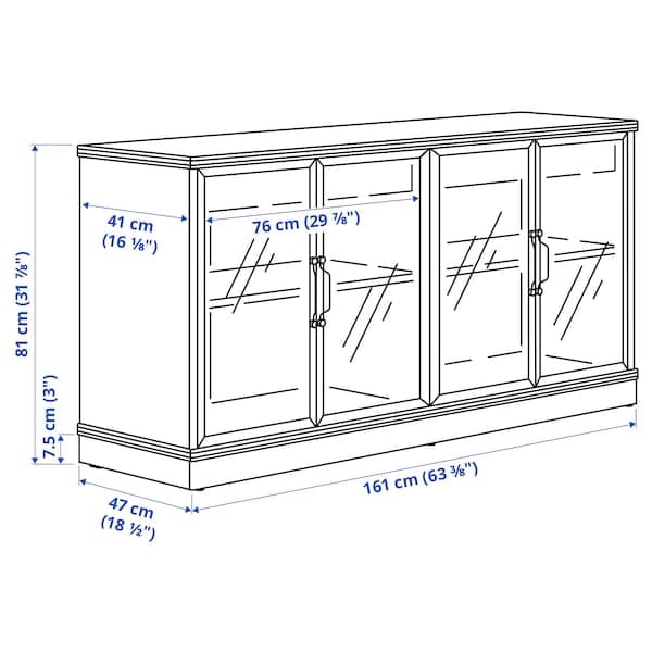 LANESUND - Sideboard, grey-brown, 161x47x81 cm - best price from Maltashopper.com 90466546