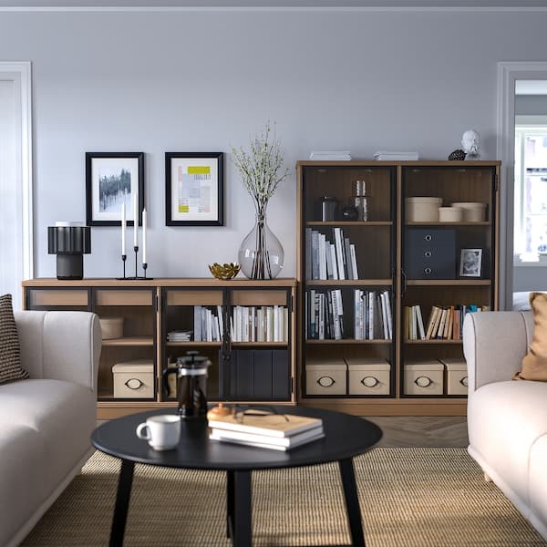 Ikea LANESUND - Storage combination, grey-brown, 282x47x152 cm