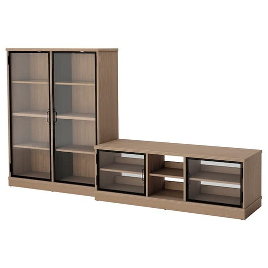 Ikea LANESUND - TV storage combination, grey-brown, 282x47x152 cm