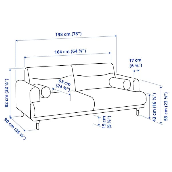 LÅNGARYD 2 seater sofa - Lejde grey/black/wood , - best price from Maltashopper.com 79418137