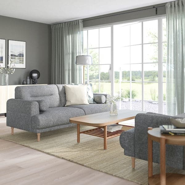 LÅNGARYD 2 seater sofa - Lejde grey/black/wood , - best price from Maltashopper.com 79418137