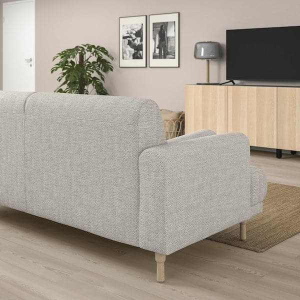 Ikea LÅNGARYD 3 seater sofa/chaise-longue, right - Lejde light grey/wood ,