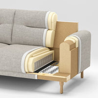 LÅNGARYD 3-seat sofa / chaise longue, right, Lejde / light gray metal , - best price from Maltashopper.com 09418744