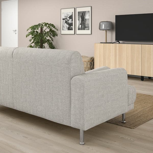 Ikea LÅNGARYD 3-seat sofa / chaise longue, left, Lejde / light gray metal ,