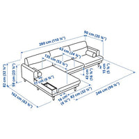 LÅNGARYD - 3-seater sofa/chaise-longue, left , - best price from Maltashopper.com 79418161