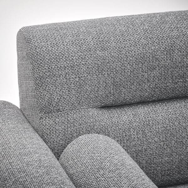 LÅNGARYD 3-seater sofa/chaise-longue, left, Lejde grey/black/metal , - best price from Maltashopper.com 39418158