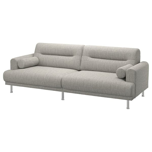 LÅNGARYD 3-seater sofa, Lejde light grey/metal ,