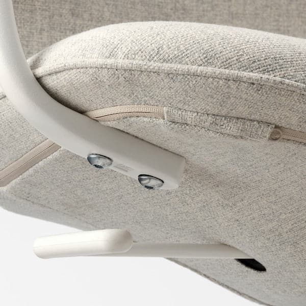 Ikea LÅNGFJÄLL Office chair with armrests - Gunnared beige/white ,