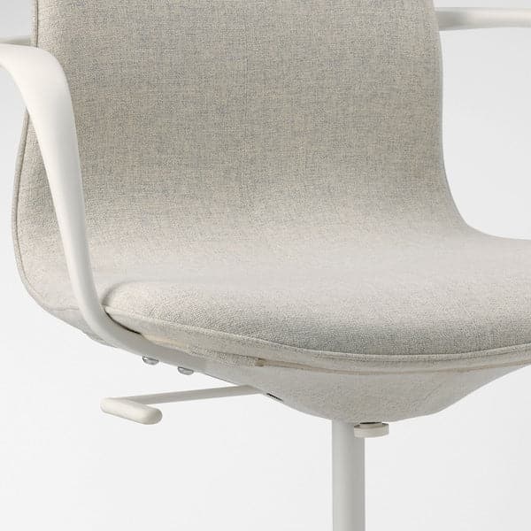 LÅNGFJÄLL Office chair with armrests - Gunnared beige/white , - best price from Maltashopper.com 49252765