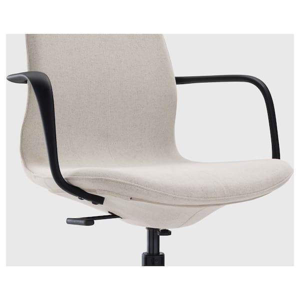 LÅNGFJÄLL Office chair with armrests - Gunnared beige/black , - best price from Maltashopper.com 19177857