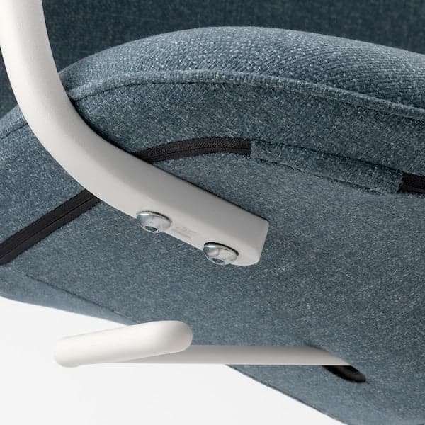 LÅNGFJÄLL Office chair with armrests - Gunnared blue/white , - best price from Maltashopper.com 79252858