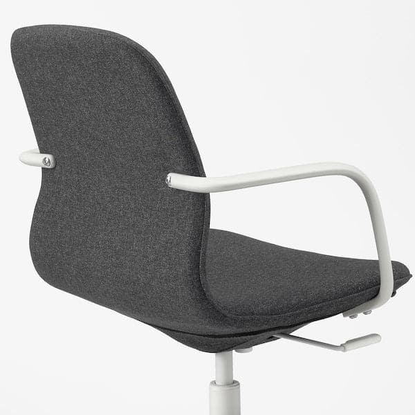 Ikea LÅNGFJÄLL Office chair with armrests - Gunnared dark grey/white ,