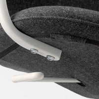 LÅNGFJÄLL Office chair with armrests - Gunnared dark grey/white , - best price from Maltashopper.com 89252773