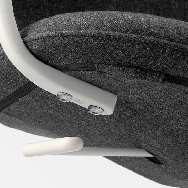 LÅNGFJÄLL Office chair with armrests - Gunnared dark grey/white , - best price from Maltashopper.com 29252865