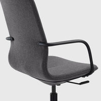 LÅNGFJÄLL Office chair with armrests - Gunnared dark grey/black , - best price from Maltashopper.com 29178074