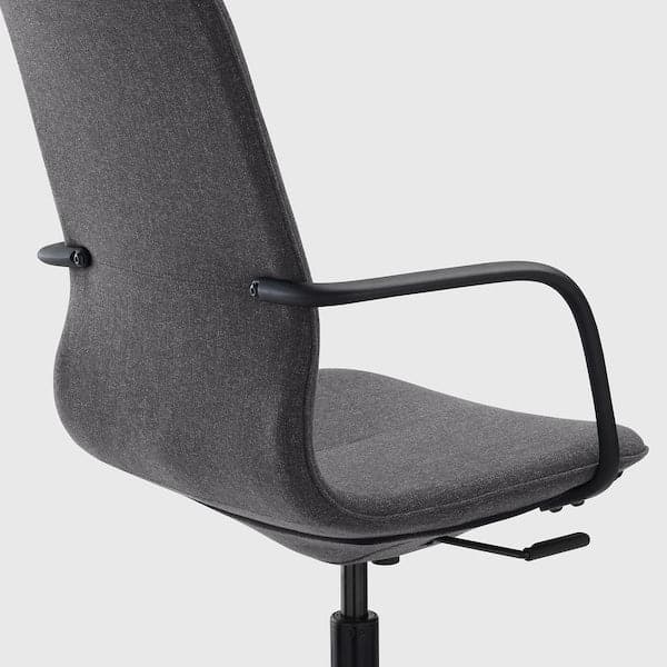 Ikea LÅNGFJÄLL Office chair with armrests - Gunnared dark grey/black ,