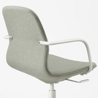 LÅNGFJÄLL Office chair with armrests - Gunnared light green/white , - best price from Maltashopper.com 19252781