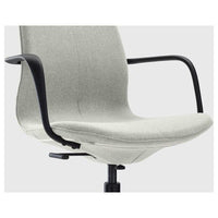 LÅNGFJÄLL Office chair with armrests - Gunnared light green/black , - best price from Maltashopper.com 39178002