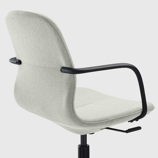 LÅNGFJÄLL Office chair with armrests - Gunnared light green/black , - best price from Maltashopper.com 39178002