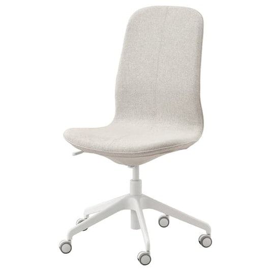 LÅNGFJÄLL Office chair - Gunnared beige/white , - best price from Maltashopper.com 09252480