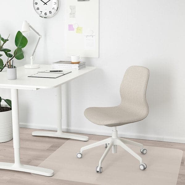 LÅNGFJÄLL Office chair - Gunnared beige/white , - best price from Maltashopper.com 19252366