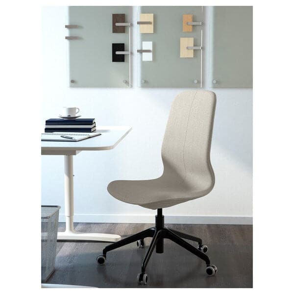 LÅNGFJÄLL Office Chair - Gunnared beige/black , - best price from Maltashopper.com 49177629