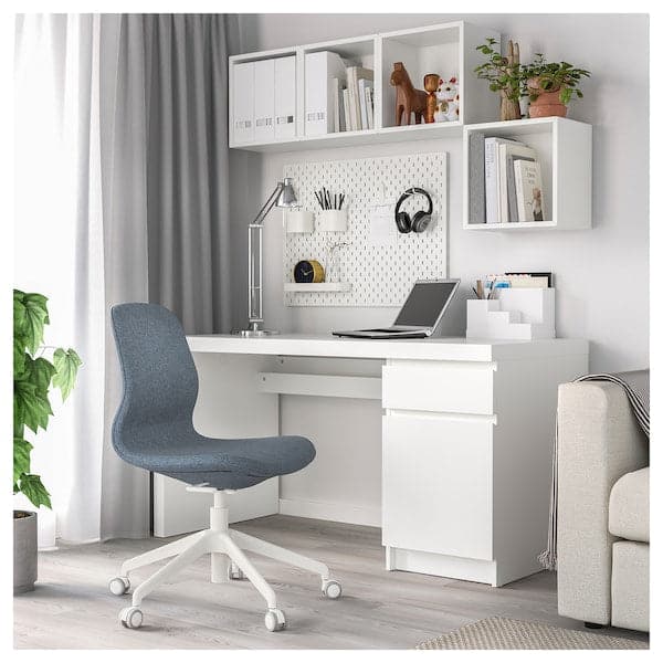LÅNGFJÄLL Office Chair - Gunnared Blue/White , - best price from Maltashopper.com 49252379