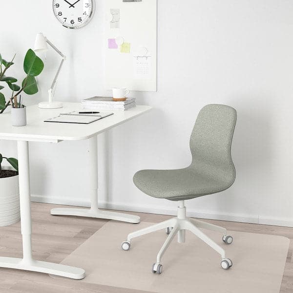 LÅNGFJÄLL Office chair - Gunnared light green/white , - best price from Maltashopper.com 39252394