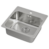 LÅNGUDDEN inset sink, 1 bowl, stainless steel, 46x46 cm