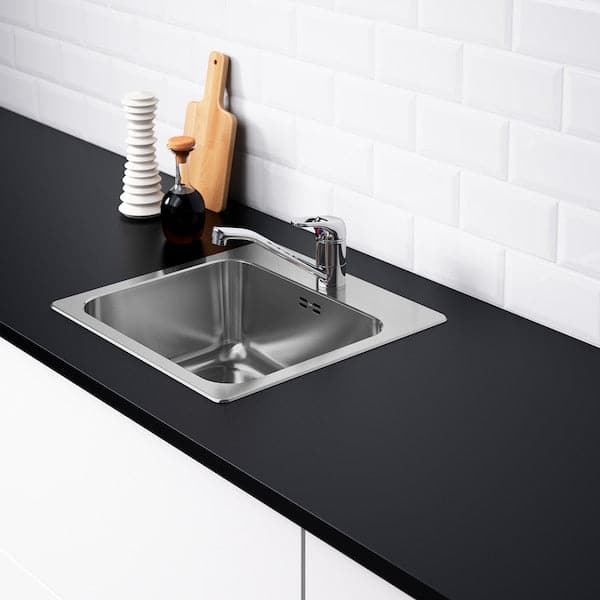 Ikea LÅNGUDDEN - Inset sink, 1 bowl, stainless steel, 46x46 cm