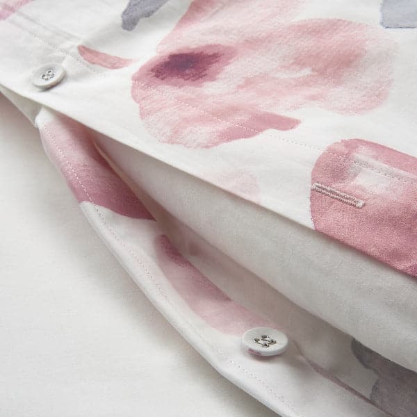 Ikea LAPPNYCKLAR - Duvet cover and pillowcase, white/multicolour ,