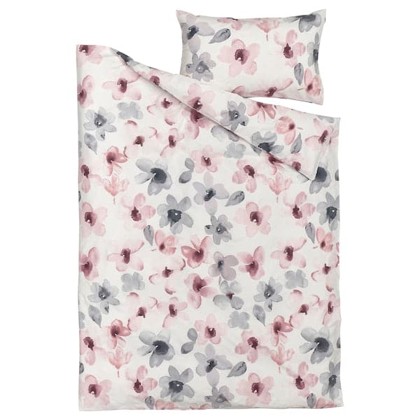 LAPPNYCKLAR - Duvet cover and pillowcase, white/multicolour , - best price from Maltashopper.com 90513816