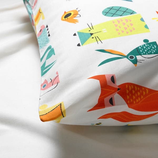 LATTJO - Duvet cover and pillowcase, animal/multicolour, 150x200/50x80 cm - best price from Maltashopper.com 60351009