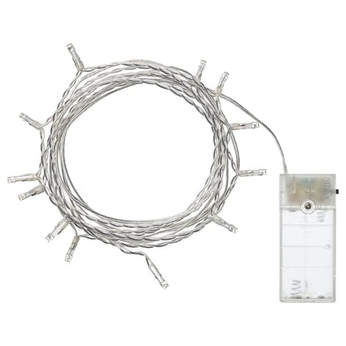 LEDFYR - LED lighting chain with 12 lights, indoor/battery-operated silver-colour