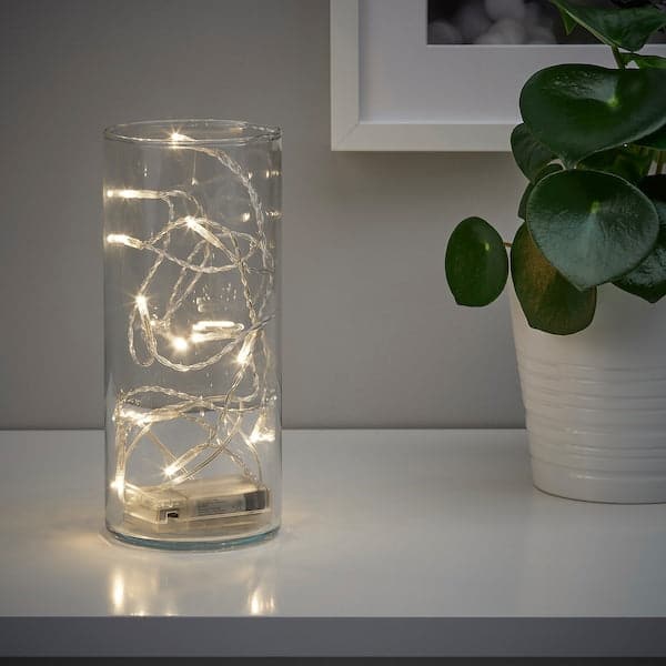 LEDFYR - LED lighting chain with 12 lights, indoor/battery-operated silver-colour - best price from Maltashopper.com 30421023