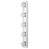 LEDSJÖ LED wall lamp, stainless steel, 60x6 cm
