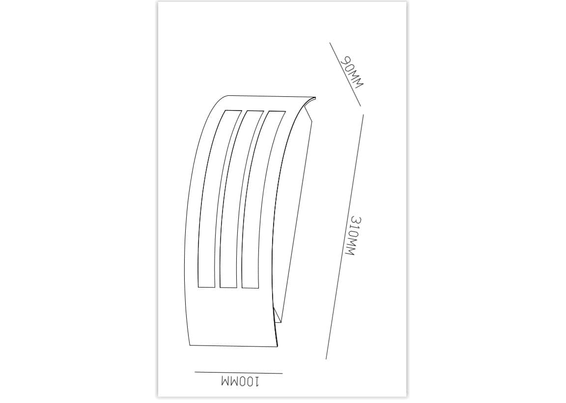 LEIROS GREY ALUMINIUM WALL LIGHT 31X10 CM E27=25W IP44