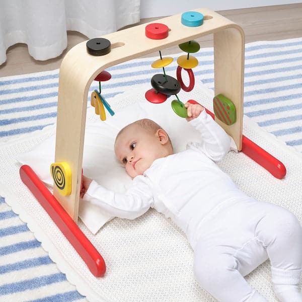 LEKA - Baby gym, birch/multicolour - best price from Maltashopper.com 70108177