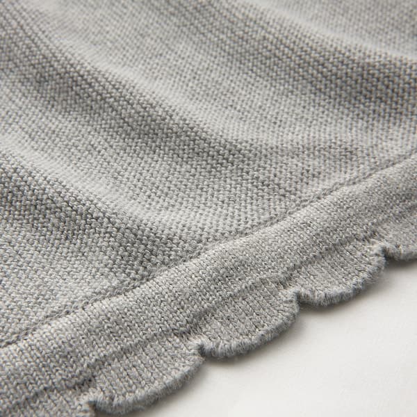 Ikea LEN - Blanket, knitted/grey, 70x90 cm