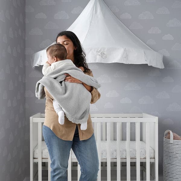 Ikea LEN - Blanket, knitted/grey, 70x90 cm