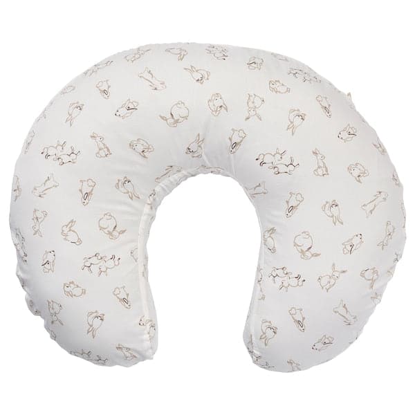 LEN - Cover for nursing pillow, rabbit pattern/white, 60x50x18 cm - best price from Maltashopper.com 00414137