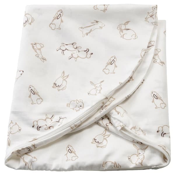 Ikea LEN - Cover for nursing pillow, rabbit pattern/white, 60x50x18 cm
