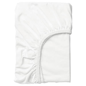 LEN - Fitted sheet, white, 70x160 cm - best price from Maltashopper.com 70128613
